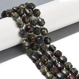 Natural Dragon Blood Beads Strands, Faceted, Bicone, Double Terminated Point Prism Beads