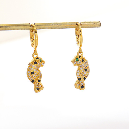 Fashionable Leopard Earrings for Women with Classic Charm and CZ Stones
