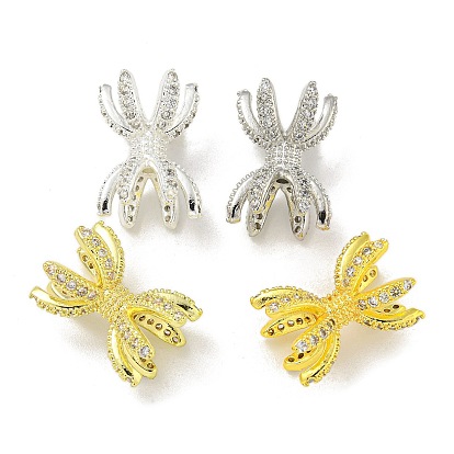 Шапочки и конусы для бусин, латунные, Двухсторонняя, с четким кубического циркония, долговечный, без свинца и без кадмия