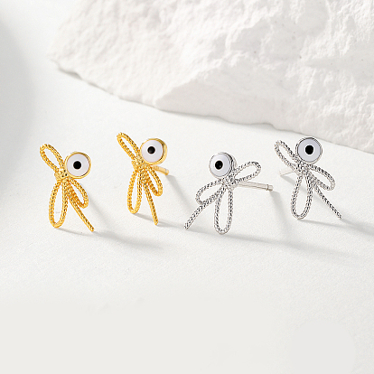 S925 Sterling Silver Dragonfly with Evil Eye Stud Earrings