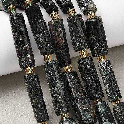 Природные SERAPHINITE нитей бисера, колонка, с бисером