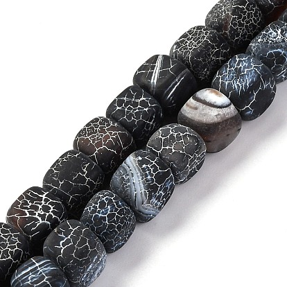 Естественные выветрившиеся агатовые бусины, окрашенная и подогревом, кубические