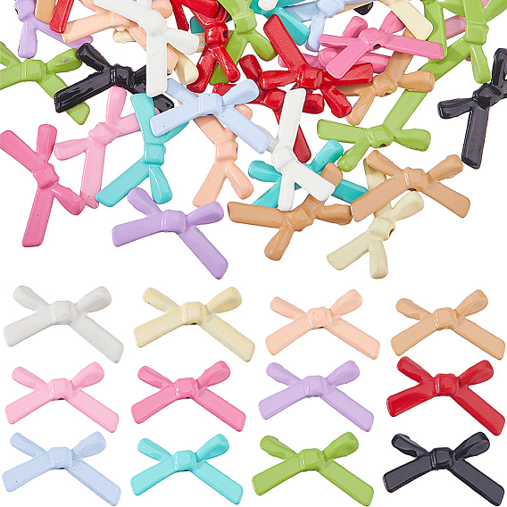 72шт 12 цвета цинковый сплав бусины, бантом