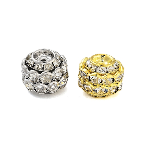 Стойка покрытие латунные хрустальные бусины со стразами, рондель, без кадмия и без свинца