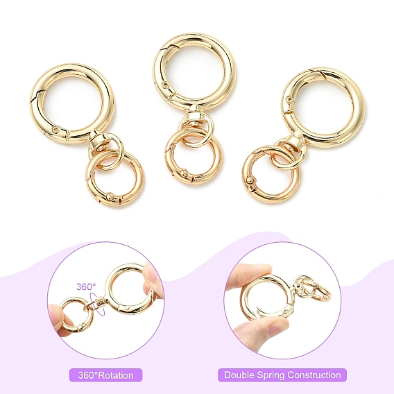 Alloy Swivel Clasps, with Zinc Alloy Spring Gate Ring, Ring