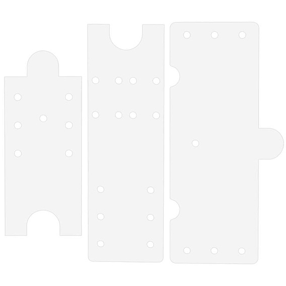 3Pcs 3 Styles Acrylic Templates, Rectangle