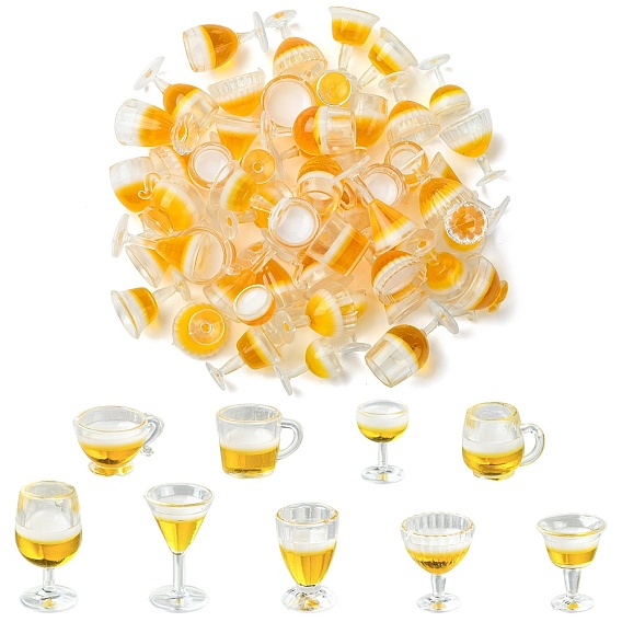 50Pcs Acrylic Wine Bottle Miniature Ornaments, for Garden Dollhouse Accessories