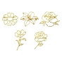 5шт. 5 стили, значки из сплава для одежды, цветок
