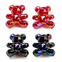 UV Plating Acrylic Faceted Beads, AB Color Plated, Iridescent Bear