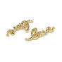 Brass Micro Pave Cubic Zirconia Connector Charms, Word Love Links, Real 18K Gold Plated