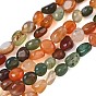 Natural Multi-Color Agate Beads Strands, Tumbled Stone, Nuggets