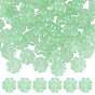 100Pcs Transparent Spray Painted Glass Beads, Clover