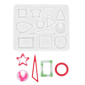 Pendant Silicone Molds, Resin Casting Molds, For UV Resin, Epoxy Resin Jewelry Making, Geometric Shapes