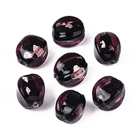 Бусины ручной работы бусины серебряной фольгой, бусины из искусственного камня, фонарь