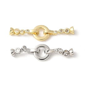 Латунный паве из прозрачного кубического циркония с застежками, без свинца и без кадмия, долговечный, стойки покрытие, плоско-круглые