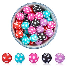 Wewaysmile 50 piezas 5 estilos 15 mm kit de fabricación de cuentas redondas de silicona, perlas de silicona a granel, cuentas redondas de silicona, para joyería artesanía collar guirnalda pulsera