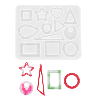 Pendant Silicone Molds, Resin Casting Molds, For UV Resin, Epoxy Resin Jewelry Making, Geometric Shapes