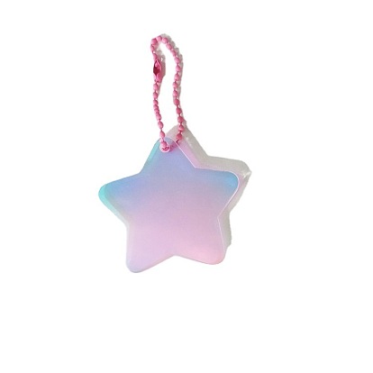 Laser Gradient Acrylic Disc Pendant Decoration, with Ball Chains, for DIY Keychain Pendant Ornaments