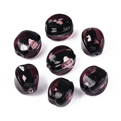 Бусины ручной работы бусины серебряной фольгой, бусины из искусственного камня, фонарь