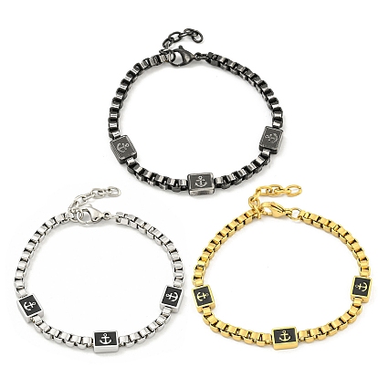 304 браслеты с якорными звеньями из нержавеющей стали и эмалированной цепочкой для женщин
