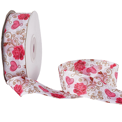 1 рулон полиэстеровой репсовой ленты с печатью, цветочным узором