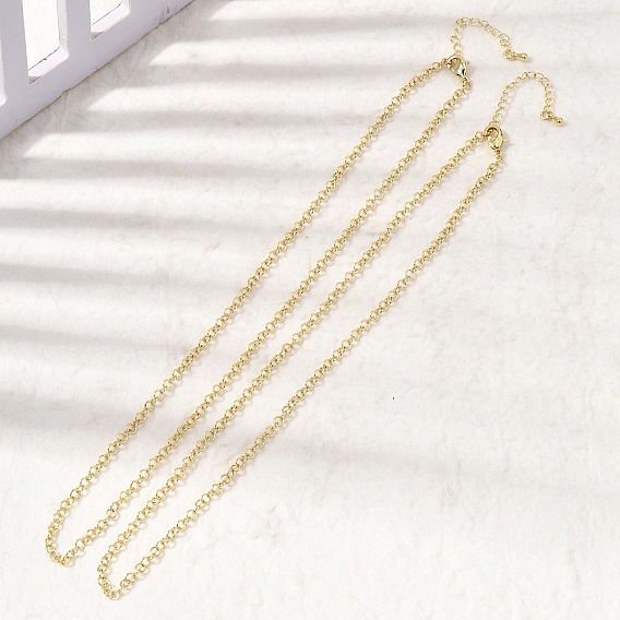 3.5 Латунные цепочки-колье роло для женщин, долговечный, стойки покрытие, без свинца и без кадмия