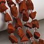 Natural Red Jasper Beads Strands, Raw Rough, Nuggets, with Seed Beads