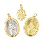 Латунные подвески, без кадмия и без свинца, религиозная тема, овальные с рисунками " virgin mary"