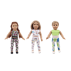 Cloth Doll Sports Outfits, Jerkin & Pants Casual Wear Clothes Set, for 18 inch Girl Doll Dressing Accessories