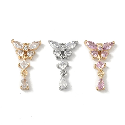 Латунные микропаве прозрачные подвески с фианитом, без кадмия, без никеля и без свинца, рыбий хвост