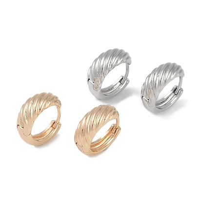 Латунь обруч серьги для женщин, скрученный круассан