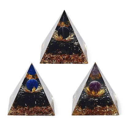 Генераторы энергии смолы оргонитовой пирамиды, чипсы из натуральных драгоценных камней рейки внутри для украшения стола домашнего офиса
