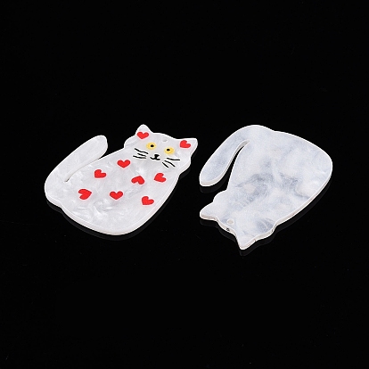 Печатные акриловые подвески, формы кошек с отпечатком губ