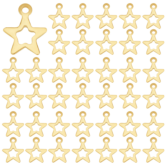 100 шт. 201 подвески из нержавеющей стали, звезда