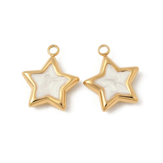 304 из нержавеющей стали шармы эмали, звезды прелести, ионное покрытие (ip), реальный 18 k позолоченный