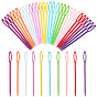 100шт. пластиковые спицы для вязания пряжи, тупые иглы с большим ушком, детская игла