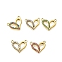 304 подвески из нержавеющей стали, со стразами, ионное покрытие (ip), сердце, реальный 14 k позолоченный