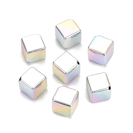 Непрозрачные акриловые бусины с УФ-покрытием, радужный, кубические