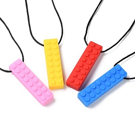 Building Blocks Food Grade Silicone Pendant Molar Stick Nursing Necklaces, Chewing Beads For Teethers