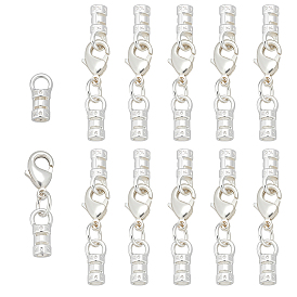 12шт. латунные наконечники шнура, с латунными карабин-лобстерами 