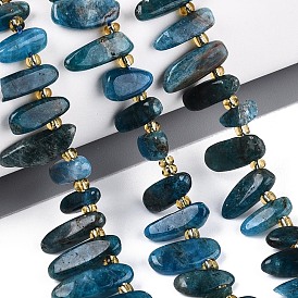 Природного апатита нитей бисера, самородки, Топ пробуренной, упавший камень, с бисером