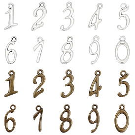 SUNNYCLUE Tibetan Style Alloy Pendant Sets, Including Number 0~9