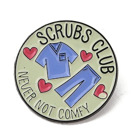 Scrubs Club Never Not Comfy Alloy Enamel Pins Brooches, Royal Blue