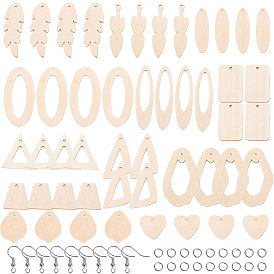 DIY серьги решений, с деревянными подвесками, латунные крючки для серьги и железные кольца