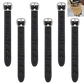 Ремни из черной искусственной кожи с пряжками, с пряжками из сплава