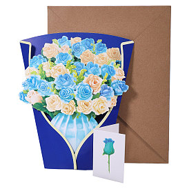 Наборы поздравительных открыток с букетами цветов из бумаги своими руками, с конвертом