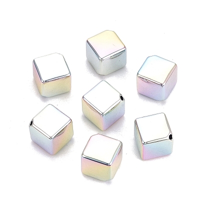 Непрозрачные акриловые бусины с УФ-покрытием, радужный, кубические