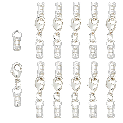 12шт. латунные наконечники шнура, с латунными карабин-лобстерами 