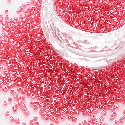 Glass Cylinder Beads, Seed Beads, Inside Colours Luster, Round Hole