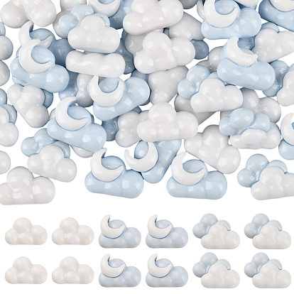 60шт 3 цветные кабошоны из непрозрачной смолы, облако